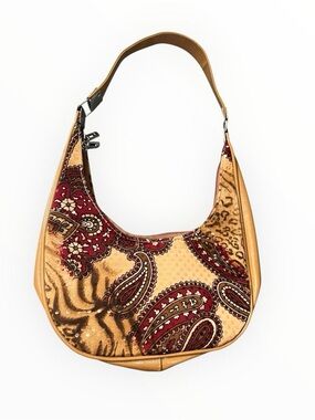 2000s paisley and leopard print purse